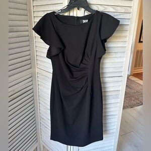 DKNY Short Scuba Flutter Sleeve Dress